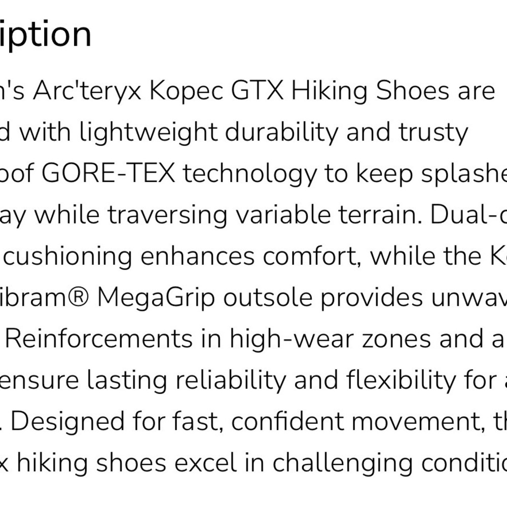 Arc'teryx Men's Kopec GTX Hiking Shoes Size 10.5 - Picture 6 of 6